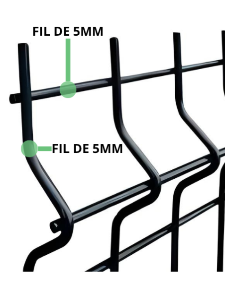 Pack Grillage Rigide Hybride 4/5 H1.03m sur Platine - Gris Anthracite - 25ML