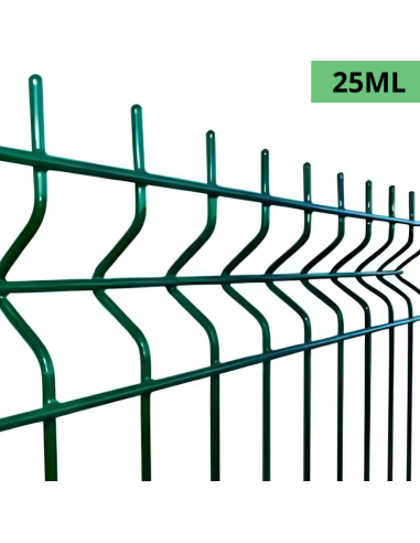 Pack Grillage Rigide Hybride 4/5 H1.23m sur Platine - Vert - 25ML