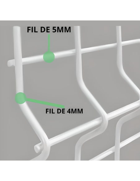 Pack Grillage Rigide Hybride 4/5 H0.83m sur Platine - Blanc- 25ML
