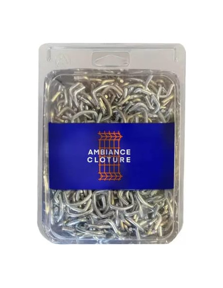 AGRAFES POUR POTEAUX TUBES À CRÉMAILLÈRE GALVA (500 PCS) - Ambiance Cloture