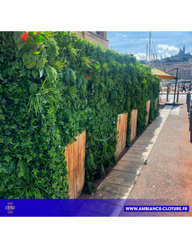 MUR VÉGÉTAL ARTIFICIEL TROPIC 1M x 1M - Ambiance Cloture