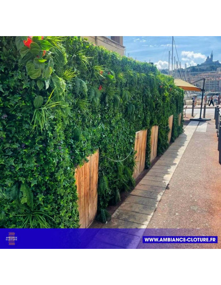 MUR VÉGÉTAL ARTIFICIEL TROPIC 1M x 1M - Ambiance Cloture